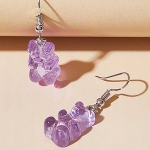 Purple Gummy Bear Earrings